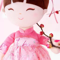 GLOVELEYA - BONECA 40CM ORIENTAL - ROSA - Mamu Kids Store