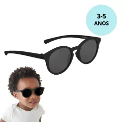 BUBA - ÓCULOS DE SOL INFANTIL RETRÔ FLEXÍVEL PRETO