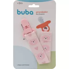 BUBA - PRENDEDOR DE CHUPETA - URSINHO ROSA - Mamu Kids Store