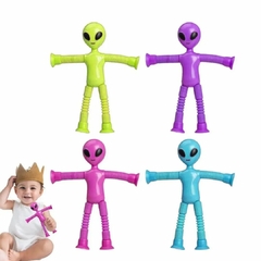 Imagem do BONECO SENSORIAL ALIENÍGENA DIVERTIDO QUE ESTICA COM VENTOSA - ROXO
