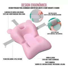 ALMOFADA DE BANHO AJUSTÁVEL E DOBRÁVEL PARA RECÉM-NASCIDO - ROSA - loja online