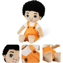 JUSTQUNSEEN - BONECO 50CM AFRO JARDINEIRA LARANJA - Mamu Kids Store