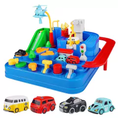 PISTA E ACESSÓRIOS 8 NÍVEIS ADVENTURE HELICÓPTERO COM 4 CARRINHOS - AZUL