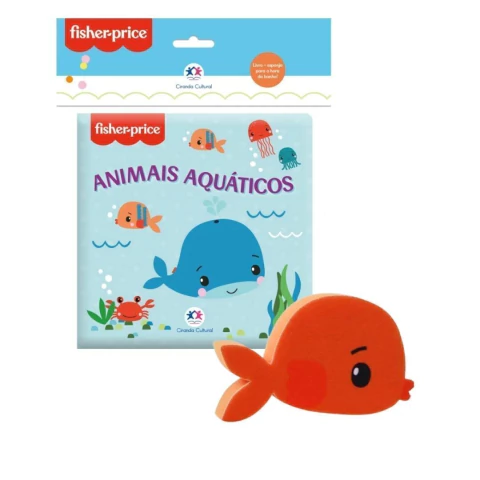 LIVRO DE BANHO ANIMAIS AQUÁTICOS COM ESPONJINHA - FISHER PRICE