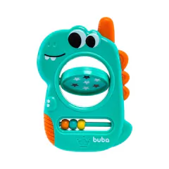 BUBA - CHOCALHO COM ESPELHINHO GIRATÓRIO DINO VERDE - Mamu Kids Store
