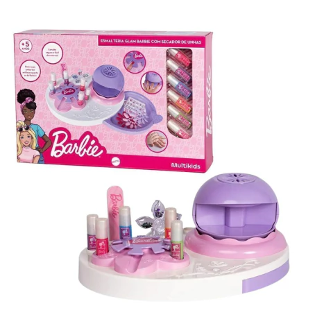 MULTIKIDS - ESMALTERIA GLAM DA BARBIE COM SECADOR DE UNHA