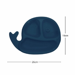 CLINGO - PRATO INFANTIL BALEIA COLORS COM TAMPA MARINHO - comprar online