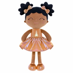 GLOVELEYA - BONECA 30CM SPRING LAÇOS MORENA GLITTER - DOURADO