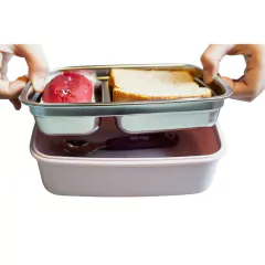 CLINGO - BENTO BOX INOX COM DIVISÓRIAS - MILKY na internet