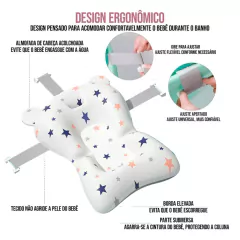 ALMOFADA DE BANHO AJUSTÁVEL E DOBRÁVEL PARA RECÉM-NASCIDO - ESTRELAS na internet