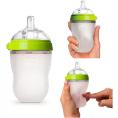 MAMADEIRA DE SILICONE COMOTOMO VERDE 250ML - loja online