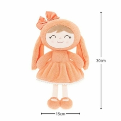 GLOVELEYA - KIT PÁSCOA BONECA COELHA E CHAVEIRO + BRINDE - LARANJA - Mamu Kids Store