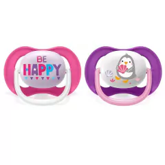 AVENT - KIT COM 2 CHUPETAS ULTRA AIR HAPPY MENINA 6M+ - loja online
