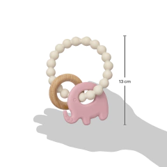 BUBA - MORDEDOR EM SILICONE E BAMBU ELEFANTE ROSA - comprar online