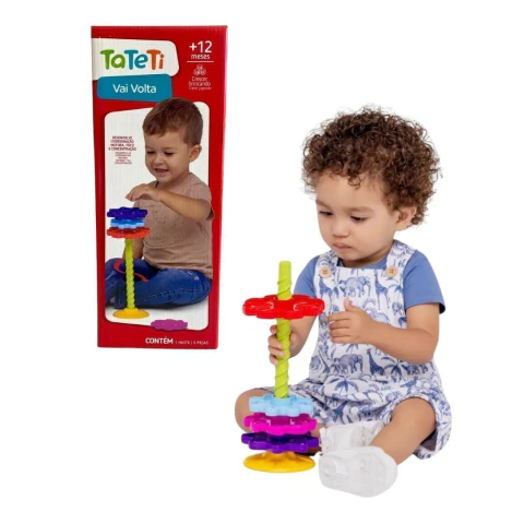 TATETI - VAI VOLTA FLOWER TORRE DIDÁTICA DE EMPILHAR