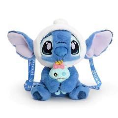 PELÚCIA COM BOLSO E ALÇA - STITCH COM TOUCA - 25CM