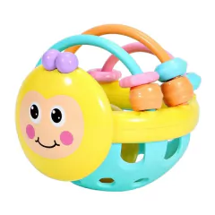 MORDEDOR COM CHOCALHO HAPPY BALL - AMARELO - Mamu Kids Store