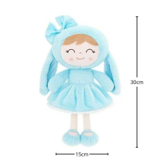 GLOVELEYA - BONECA 30CM SPRING PELÚCIA COELHA - AZUL COM SACOLA na internet