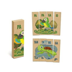 SOPECCA - SOLETRAR SILÁBICO ANIMAIS JOGO DIDÁTICO 32 PEÇAS - Mamu Kids Store