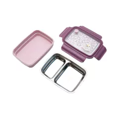 CLINGO - BENTO BOX INOX COM DIVISÓRIAS - MILKY