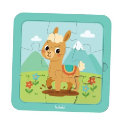 BABEBI - QUEBRA-CABEÇAS 09 PEÇAS ANIMAIS - LHAMA - Mamu Kids Store