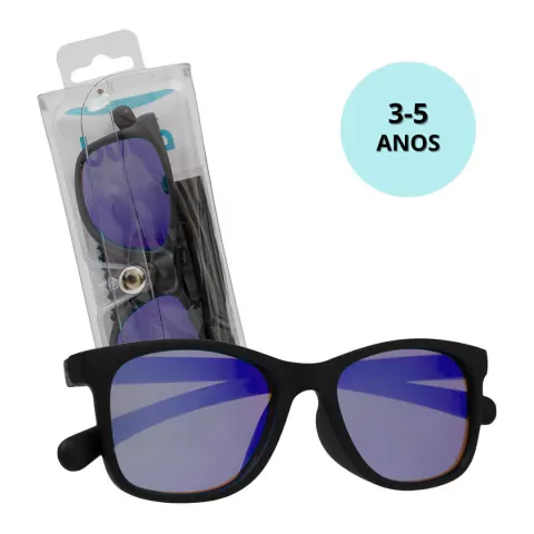 BUBA - ÓCULOS DE SOL FLEXÍVEL COM PROTEÇÃO UVA 3-5 ANOS - PRETO