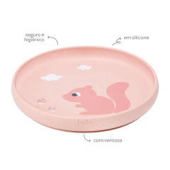 BUBA - PRATO DE SILICONE COM VENTOSA CLOUDY - ROSA na internet