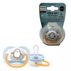 AVENT - CHUPETA ULTRA AIR ANIMAIS PINGUIM AZUL 0M+