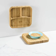 FISHER PRICE - PRATO QUADRADO COM DIVISÓRIA E VENTOSA - AZUL - Mamu Kids Store