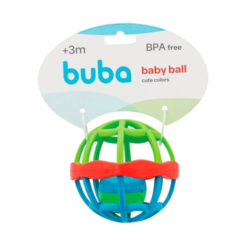 BUBA - BOLA BABY BALL CUTE COLORS COM CHOCALHO SENSORIAL