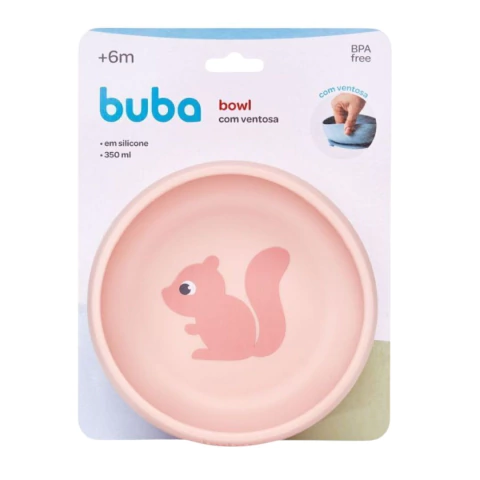 BUBA - BOWL DE SILICONE COM VENTOSA CLOUDY - ROSA