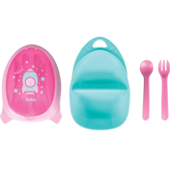 BUBA - KIT REFEIÇÃO COM TALHERES FOGUETE ROSA na internet