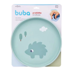BUBA - PRATO DE SILICONE COM VENTOSA CLOUDY - VERDE