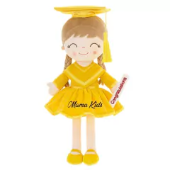 GLOVELEYA - BONECA 40CM SPRING FORMATURA AMARELO - LOIRA COM NOME