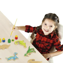 JUNGES - KIT COLORIR E BRINCAR COM PINCEL E GUACHE - DINOS na internet