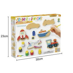 JUNGES - KIT COLORIR E BRINCAR COM PINCEL E GUACHE - MEIOS DE TRANSPORTE - comprar online