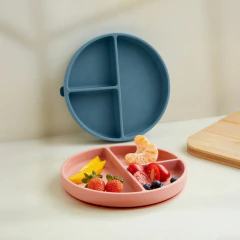 BUBA - PRATINHO EM SILICONE COM VENTOSA - ROSA ESCURO - Mamu Kids Store