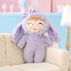 GLOVELEYA - MINI BONECA 14CM SPRING PELÚCIA COELHA - LILÁS - Mamu Kids Store