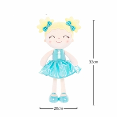 GLOVELEYA - BONECA 30CM SPRING LAÇOS LOIRA GLITTER - VERDE ÁGUA - comprar online