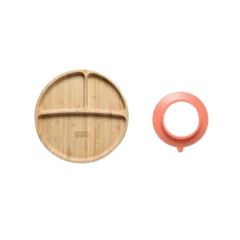FISHER PRICE - PRATO REDONDO DE BAMBU COM DIVISÓRIA E VENTOSA - ROSA na internet
