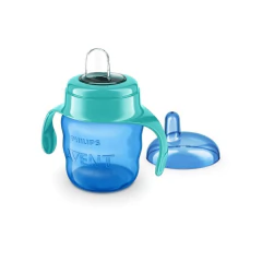 AVENT - COPO EASY SIP COM ALÇA BICO DE SILICONE 200ML - AZUL na internet