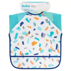 BUBA - AVENTAL BABADOR COM MANGAS - PINCELADAS AZUL - comprar online