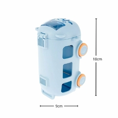 GARRAFA COM TRAVA ANTIVAZAMENTO 2X1 VIRA CARRINHO 500ML - AZUL - comprar online