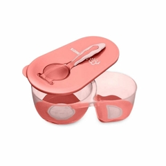 MULTIKIDS - PRATO FUNDO COM DIVISÓRIA E COLHER - ROSA