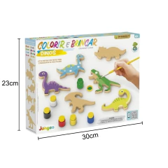 JUNGES - KIT COLORIR E BRINCAR COM PINCEL E GUACHE - DINOS - comprar online