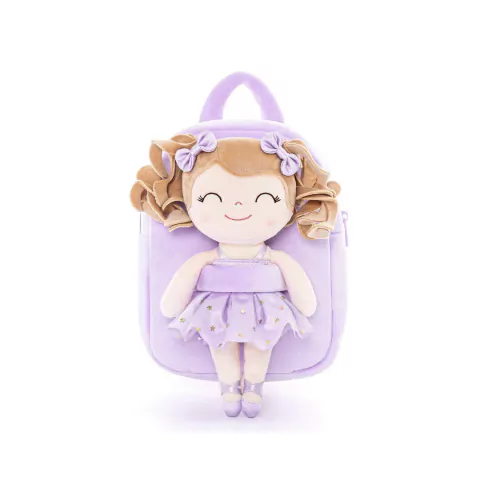 GLOVELEYA - MOCHILA COM BONECA BAILARINA LILÁS CACHOS - LOIRA