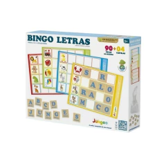 JUNGES - JOGO BINGO LETRAS EM MADEIRA - 90 PEÇAS - Mamu Kids Store