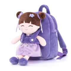 GLOVELEYA - MOCHILA COM BONECA ORIENTAL - ROXA