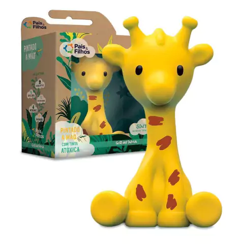 PAIS E FILHOS - MORDEDOR DE LÁTEX GIRAFINHA PINTADA À MÃO