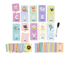 BABEBI - ALFABETO ILUSTRADO ESCREVA E APAGUE EM MADEIRA 4 ANOS - Mamu Kids Store